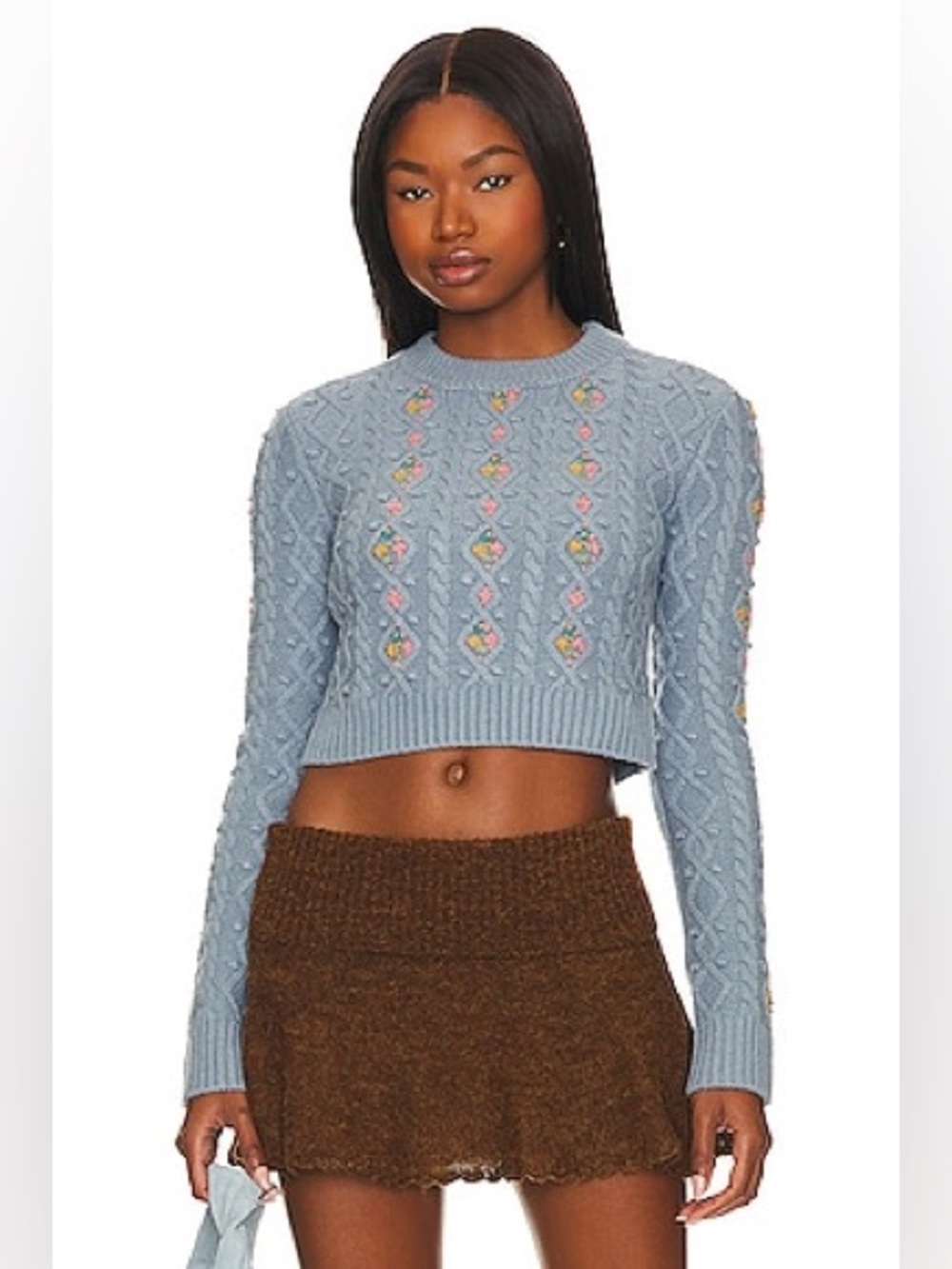 Majorelle Mansi Cropped Sweater in Sky Blue